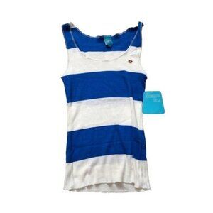 Vintage Paul Frank Tank Top, Julius, Striped, Blue & White, Medium